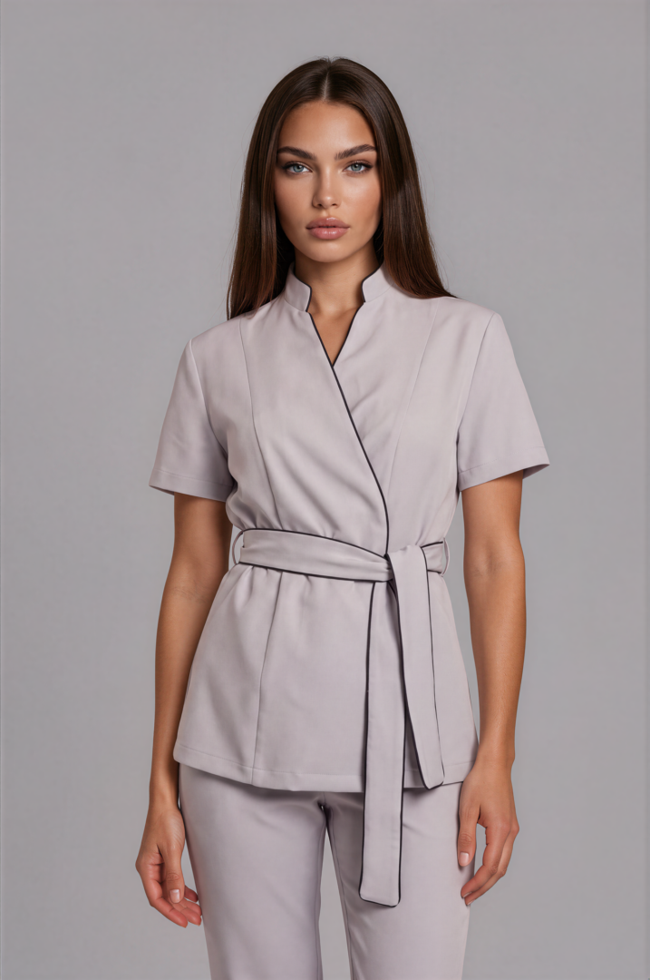 IMG_9435-Anya-Medium Gray Aura Signature grey and black spa uniform set with contrast piping and matching trousers